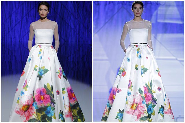 Vestido de novia con flores
