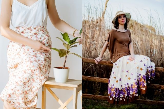 falda con flores